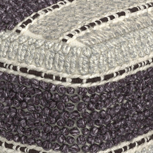 English Elm Grady Square Pouf – Handcrafted Magenta & Natural Accent For Multi-Functional Home Decor Use B136P159324