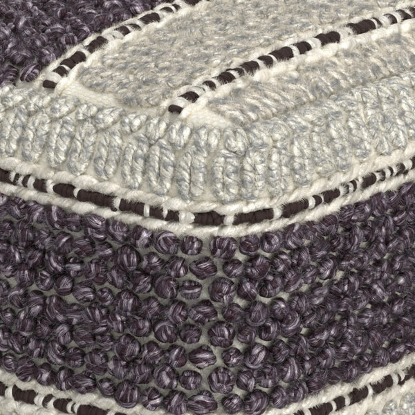 English Elm Grady Square Pouf – Handcrafted Magenta & Natural Accent For Multi-Functional Home Decor Use B136P159324