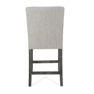 English Elm Christopher Knight Home® - Contemporary Button-Tufted Fabric Counter Stools Set of 2 with Espresso Legs, Waffle Stitch Comfort LIGHT GREY 71254.00LGRY