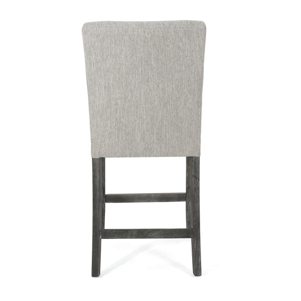 English Elm Christopher Knight Home® - Contemporary Button-Tufted Fabric Counter Stools Set of 2 with Espresso Legs, Waffle Stitch Comfort LIGHT GREY 71254.00LGRY