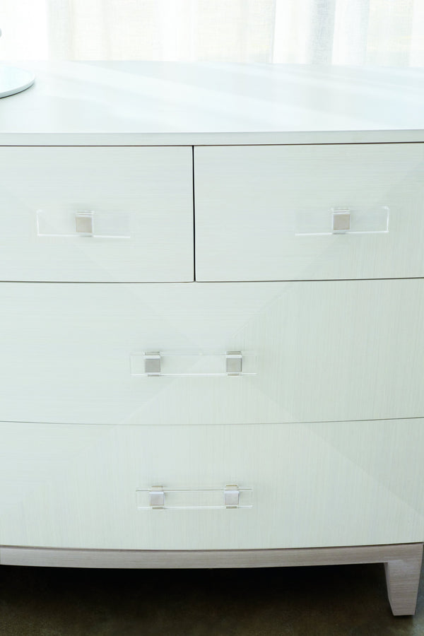 Bernhardt Bernhardt Axiom Dresser — 7-Drawer Sculptural Chest With Curved Front, Acrylic-Metal Pulls, Transitional Glam 381050