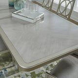 Zoey Double Pedestal Dining Table with Leaf Extensions Silver with Silver Finish P344-DR-K1 Pulaski Furniture