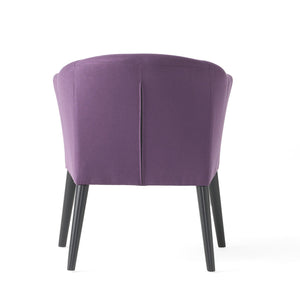 English Elm Arm Chair Plum Fabric Upholstered Accent Seat with Black Birch Legs for Living Room 59258.00PLU