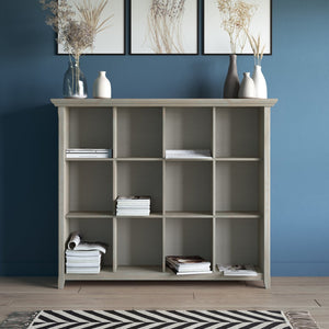 English Elm Acadian 12-Cube Storage Unit In Distressed Grey - Rustic Solid Wood Organizer For Any Room B136P158285