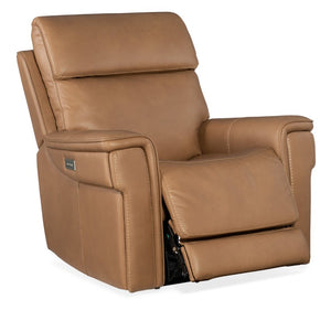 Hooker Furniture Lyra Zero Gravity Recliner In Sahara Sandalwood Leather With Power Headrest, Lumbar & Usb Port Light Brown SS608-PHZL1-082