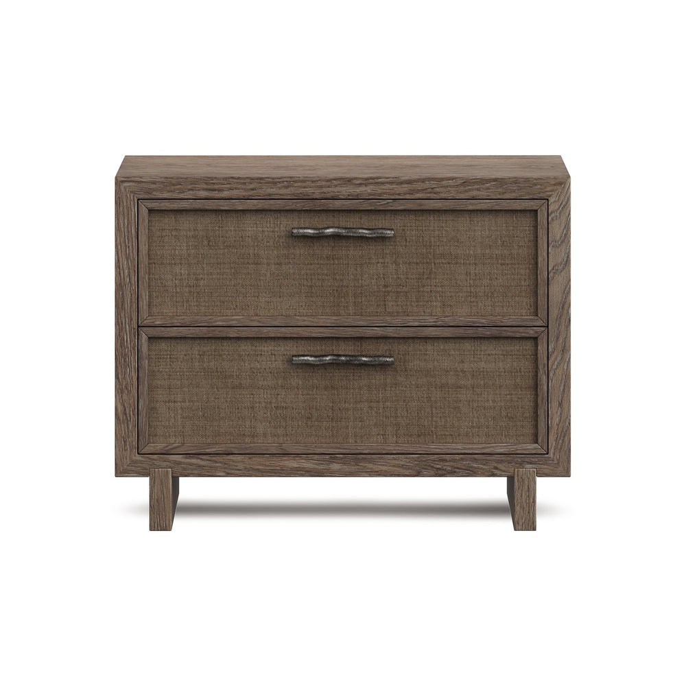 Bernhardt Bernhardt Rustic-Modern Casa Paros Nightstand With Woven Drawer Fronts, Soft-Close Drawers & Usb 317233