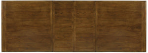 Hooker Furniture Archivist Rustic Trestle Dining Table With Pecky Pecan Top, Double Pedestal, 2X18" Leaves, Seats Up To 10 5447-75206