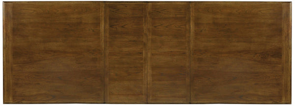 Hooker Furniture Archivist Rustic Trestle Dining Table With Pecky Pecan Top, Double Pedestal, 2X18" Leaves, Seats Up To 10 5447-75206