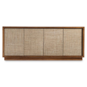Bernhardt Bernhardt Brasea Suar Wood Media Credenza with Woven Raffia Doors and Adjustable Shelves 394884