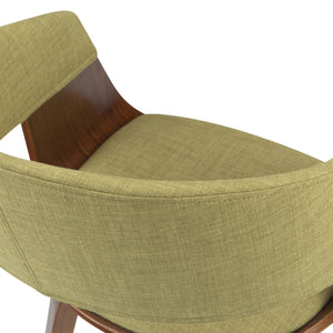 English Elm Lowell Bentwood Dining Chair - Bold Acid Green Fabric & Walnut Frame For Stylish Comfort & Support B136P158829