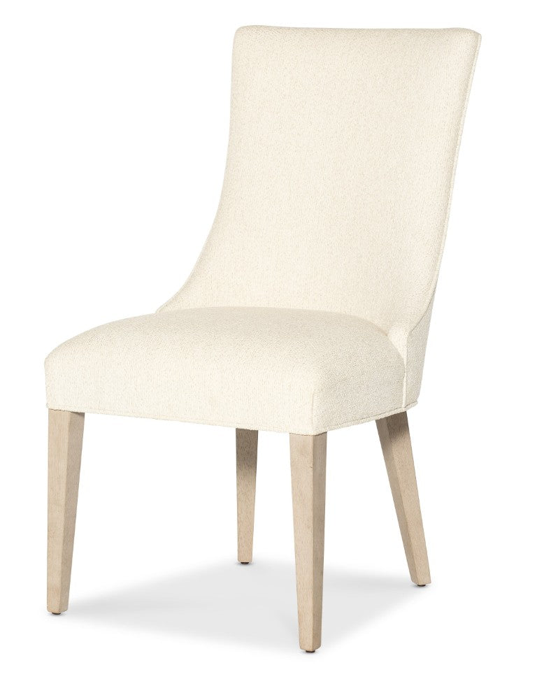 Hooker Furniture Westwood Plush Upholstered Side Chair With Performance Fabric, Tapered Wood Legs, Limestone Finish 25.50 L x 20.50W x 38.50H 6133-75510-80