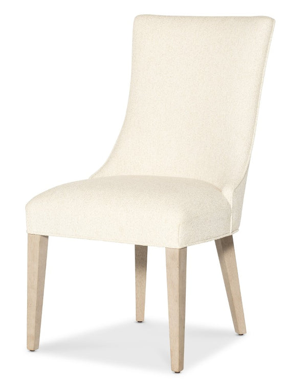 Hooker Furniture Westwood Plush Upholstered Side Chair With Performance Fabric, Tapered Wood Legs, Limestone Finish 25.50 L x 20.50W x 38.50H 6133-75510-80