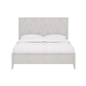 A.R.T. Furniture Mezzanine Elegant Dove Gray Bed With Arabesque Veneer Design For Luxury & Comfort In Your Bedroom Light Gray Parawood And Poplar Solids,Maple Veneer 325136-2249