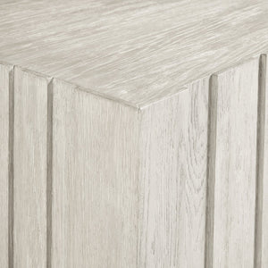 Bernhardt Bernhardt Wire-Brushed Oak Tempo Cocktail Table With Geometric Vertical Panels, Casters, Larza Finish 346014