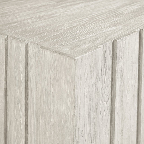 Bernhardt Bernhardt Wire-Brushed Oak Tempo Cocktail Table With Geometric Vertical Panels, Casters, Larza Finish 346014