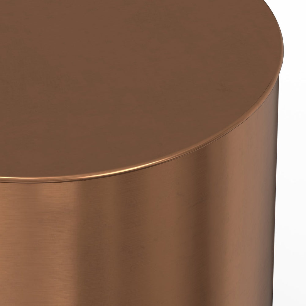 English Elm Curtis Metal Cylinder Accent Table - Handcrafted Ombre Black & Copper Finish For Stylish Living Spaces B136P159000