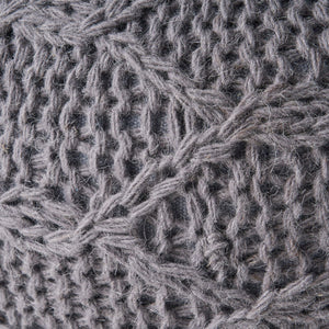 English Elm Christopher Knight Home® - MALIBU Knitted Wool Round Pouf 20" x 20" x 14" — Handcrafted Modern Knit Weave Accent for Cozy Living Spaces Charcoal 60494.00CHAR