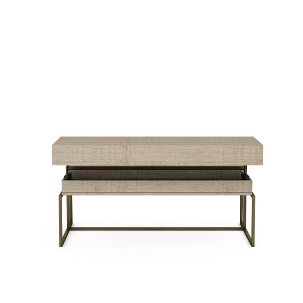 A.R.T. Furniture North Side Cocktail Table - Transitional Lift-top Design With Storage, Flaxen Bronze Frame & Style Brown Parrawood Solids,Quarter Figured,Fiddle Ash Veneer,Metal 269300-2556