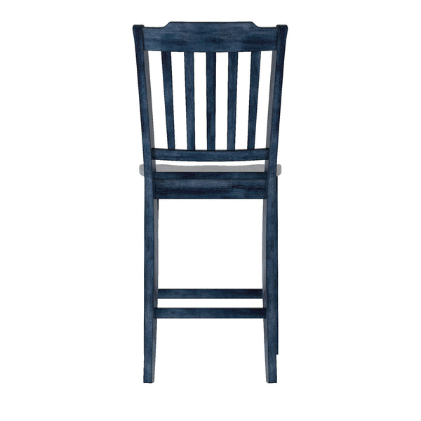 Homelegance By Top-Line Juliette Slat Back Wood Counter Height Chairs (Set of 2) Blue Rubberwood