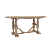 Higgins Street Gathering Trestle Table Brown with Woodland Stone Finish P349-DR-K2 Pulaski Furniture