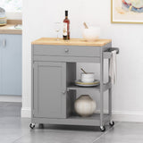 Christopher Knight Home® - Noble House - Telfair Kitchen Cart with Wheels