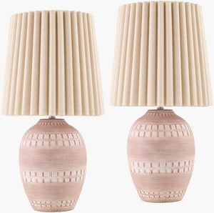 Livabliss Iroh Ceramic Base Table Lamp with Dual Layer Linen Shade for Warm Ambient Glow IRH001-SET
