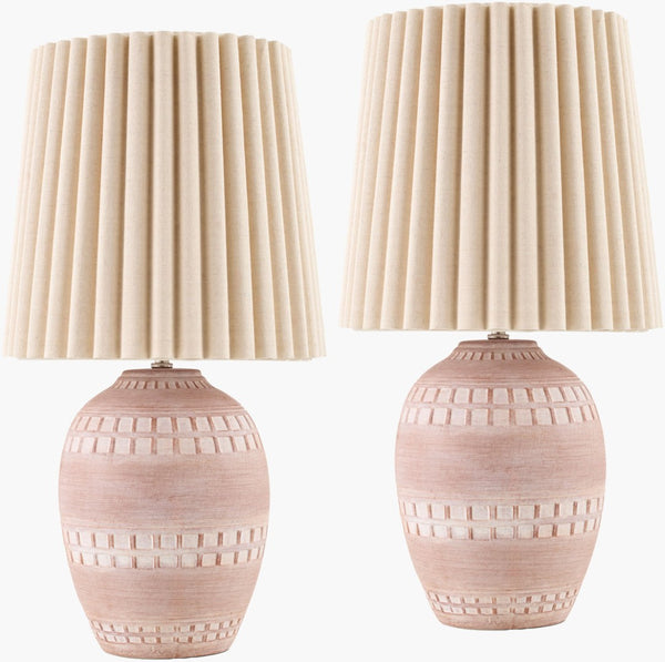 Livabliss Iroh Ceramic Base Table Lamp with Dual Layer Linen Shade for Warm Ambient Glow IRH001-SET