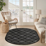 Nourison Easy Care NES01 Machine Made Flat Weave Solid Border Indoor/Outdoor Modern Outdoor Rug Charcoal Black, Charcoal Black 84% Polypropylene,16% Polyester 99446934963