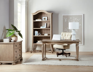 Hooker Furniture Corsica Rustic Acacia Writing Desk With Reclaimed Finish, Center Drawer & Pullout Shelves, 60" 5180-10459