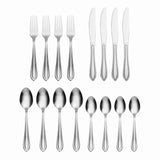 Hampton Forge Ginger Mirror 16-Piece Stainless Steel Flatware Set, Dishwasher Safe