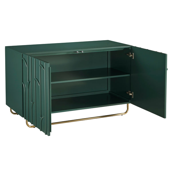 Pulaski Furniture 2-door Contemporary Accent Chest – Chic Metal Storage With Adjustable Shelf & Modern Green Finish Green Solid Wood Veneers P301776-pulaski