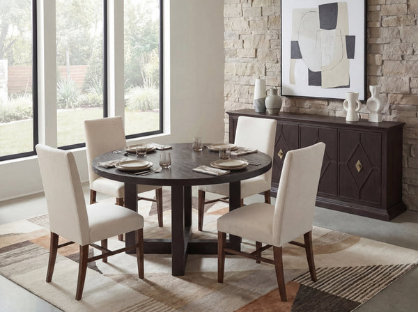 Hooker Furniture Driftwood Expandable Oak Dining Table Burnt Timber Finish Double Pedestal Seats Twelve 60.00L x 60.00W x 30.00H 6820-75223-99