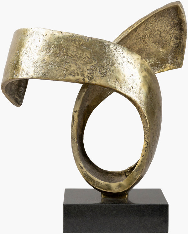 Surya Icaro 14"H X 12"W X 9"D Modern Decorative Sculpture - Elegant Metal & Granite Centerpiece For Home Gold Iron,Granite Iro001-14129