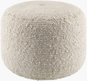 Surya Iverson Modern Minimalist Pouf – 14"H X 18"W X 18"D, Stylish Seat, Footrest & Side Table, Durable Design Ivory Cotton,Polyester,Polyester,Polybeads Irpf001-141818