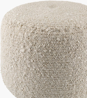 Surya Iverson Modern Minimalist Pouf – 14"H X 18"W X 18"D, Stylish Seat, Footrest & Side Table, Durable Design Ivory Cotton,Polyester,Polyester,Polybeads Irpf001-141818