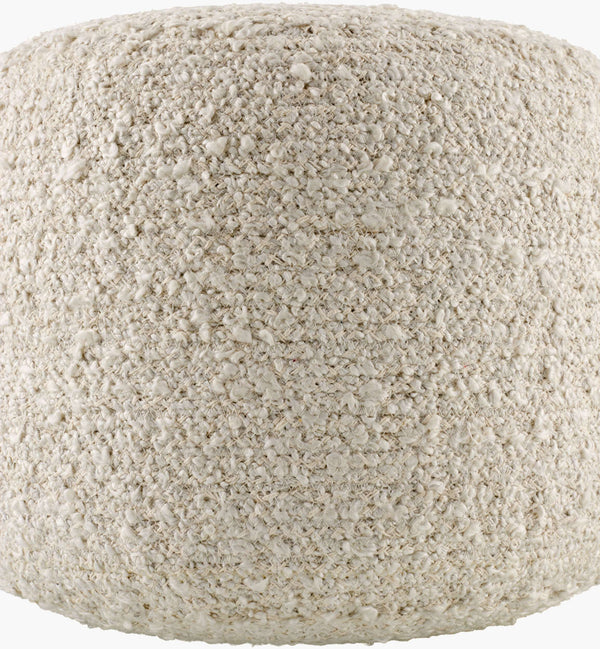 Surya Iverson Modern Minimalist Pouf – 14"H X 18"W X 18"D, Stylish Seat, Footrest & Side Table, Durable Design Ivory Cotton,Polyester,Polyester,Polybeads Irpf001-141818