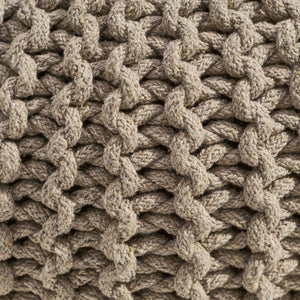 English Elm Moro Chunky Cable Knit Cotton Round Pouf Artisan Footrest for Living Room or Nursery 60480.00BRN