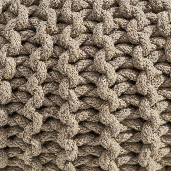 English Elm Moro Chunky Cable Knit Cotton Round Pouf Artisan Footrest for Living Room or Nursery 60480.00BRN