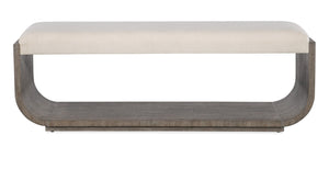 Hooker Furniture Modern Mood Bed Bench — Plush Bouclé Cloud Seat On Diamond-Finish Oak Base For Modern Minimalist Spaces Medium Brown 6850-90119-89