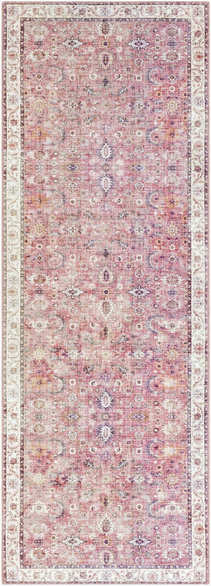 Livabliss Iris Machine Woven Flatweave Accent Rug Traditional Pattern for Entryway or Bedroom Burgundy, Mauve 2'7" x 7'7" IRS2305-2676