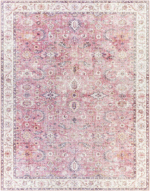 Livabliss Iris Machine Woven Flatweave Accent Rug Traditional Pattern for Entryway or Bedroom Burgundy, Mauve 7'6" x 9'6" IRS2305-7696