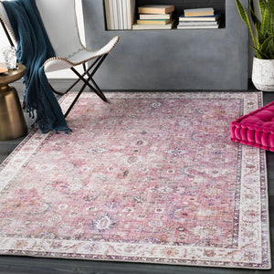 Livabliss Iris Machine Woven Flatweave Accent Rug Traditional Pattern for Entryway or Bedroom Burgundy, Mauve 2'2" x 3'9" IRS2305-2339