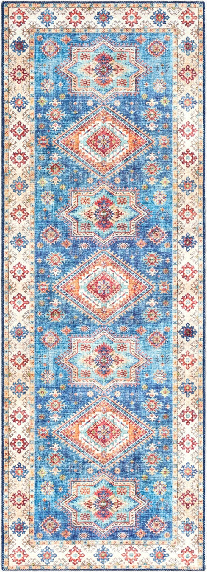 Livabliss Iris Traditional Flatweave Runner Rug Durable Polyester for Hallways and Entryways Ink Blue, Dark 2'7" x 7'7" IRS2306-2676