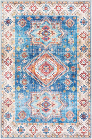Livabliss Iris Traditional Flatweave Runner Rug Durable Polyester for Hallways and Entryways Ink Blue, Dark 5' x 7'6" IRS2306-576