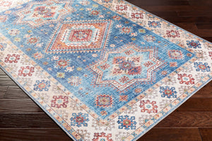 Livabliss Iris Traditional Flatweave Runner Rug Durable Polyester for Hallways and Entryways Ink Blue, Dark 5' x 7'6" IRS2306-576