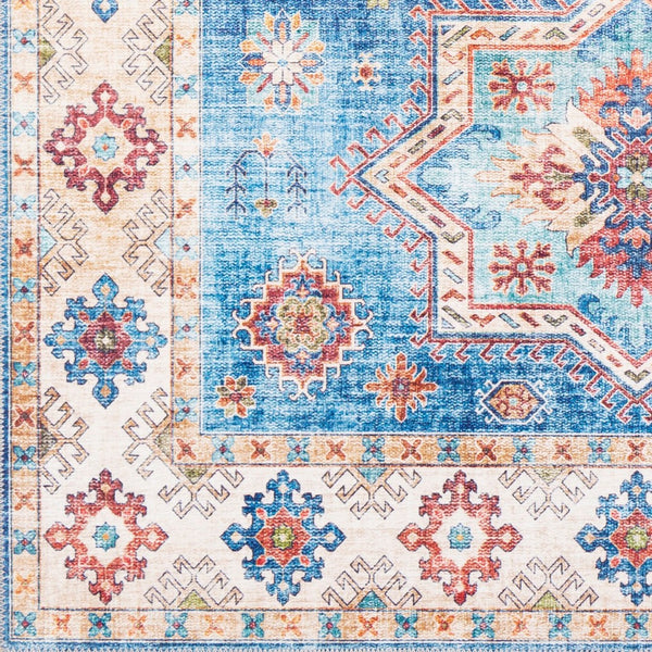 Livabliss Iris Traditional Flatweave Runner Rug Durable Polyester for Hallways and Entryways Ink Blue, Dark 5' x 7'6" IRS2306-576