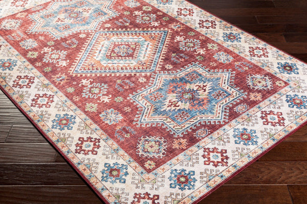 Livabliss Iris Traditional Flatweave Polyester Runner Rug for Hallways and Entryways Burgandy, Ivory 2'7" x 7'7" IRS2307-2676