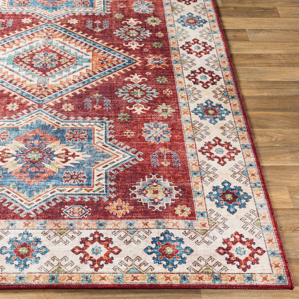 Livabliss Iris Traditional Flatweave Polyester Runner Rug for Hallways and Entryways Burgandy, Ivory 2'7" x 7'7" IRS2307-2676