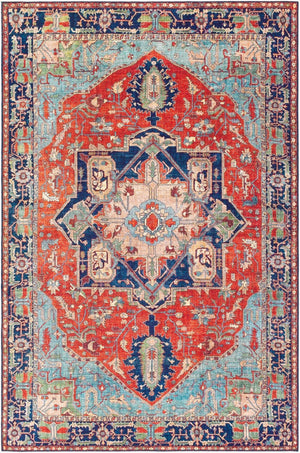 Livabliss Iris Traditional Flatweave Accent Rug for Entryways Bedside and High Traffic Spaces Red, Burnt Oran 8'10" x 12' IRS2308-912