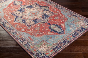 Livabliss Iris Traditional Flatweave Accent Rug for Entryways Bedside and High Traffic Spaces Red, Burnt Oran 8'10" x 12' IRS2308-912